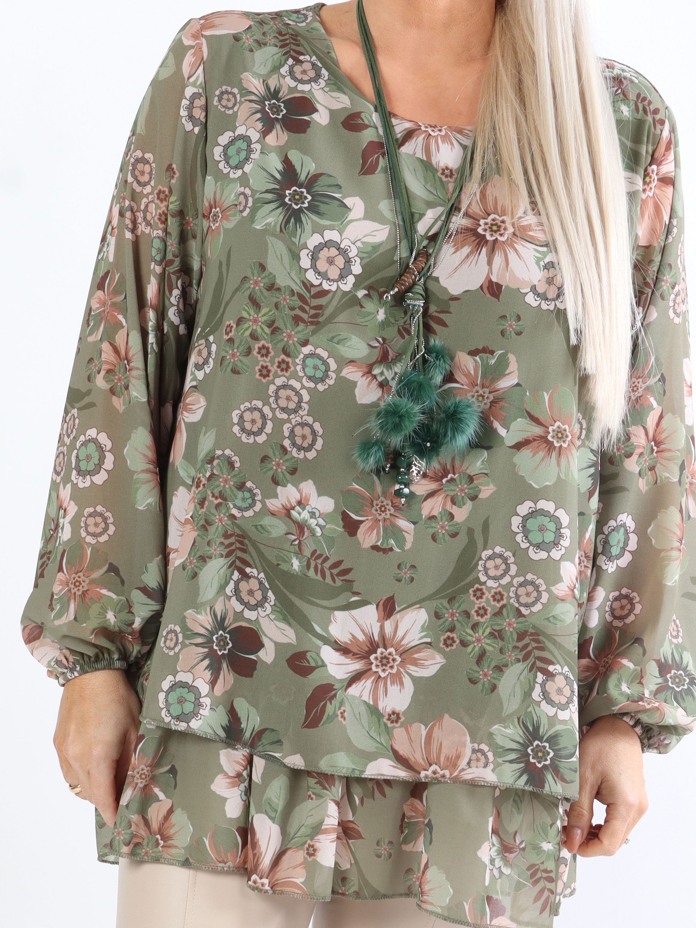Wicky - Sød plus size tunika med blomstermotiv